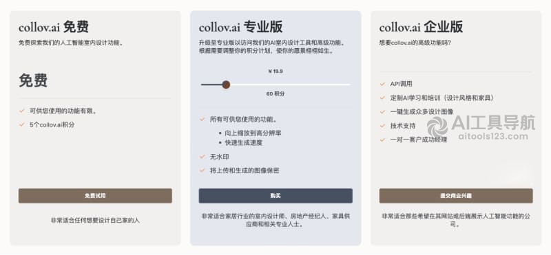 Collov AI的价格