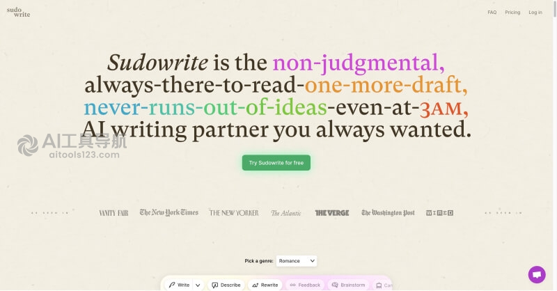 Sudowrite官网