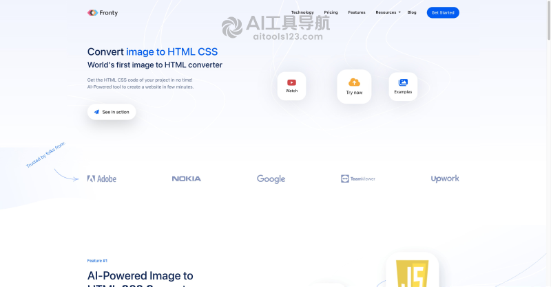 Fronty将图片转换为HTML和CSS代码